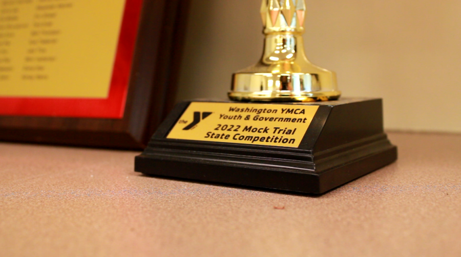 A mock trial trophy